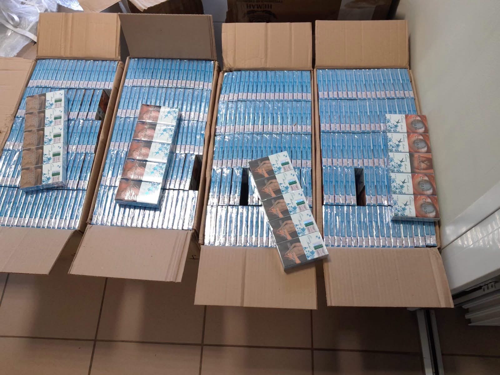Seized NZ Gold cigarettes recovered from contraband drone, Druskininkai, 7 July 2026