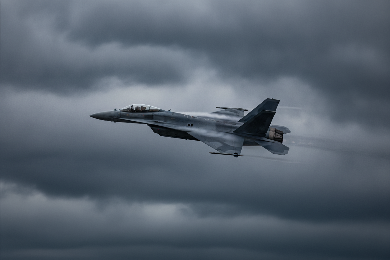 Associative image: NATO fighter jet of the type used in Baltic Air Policing intercept missions